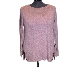 Apt. 9 women's size XL pink marl long sleeve lightweight round neck knit sweater